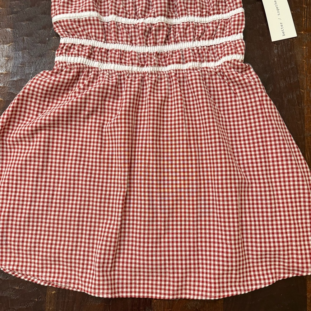 Better Together Red Gingham Dress with White Accents - Picture 4 of 11